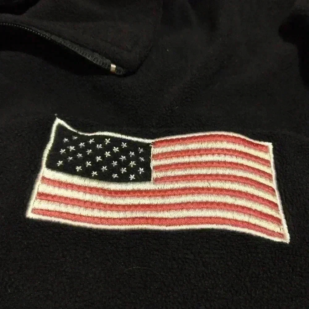 American Flag fleece full zip jacket size L/XL - Picture 3 of 4